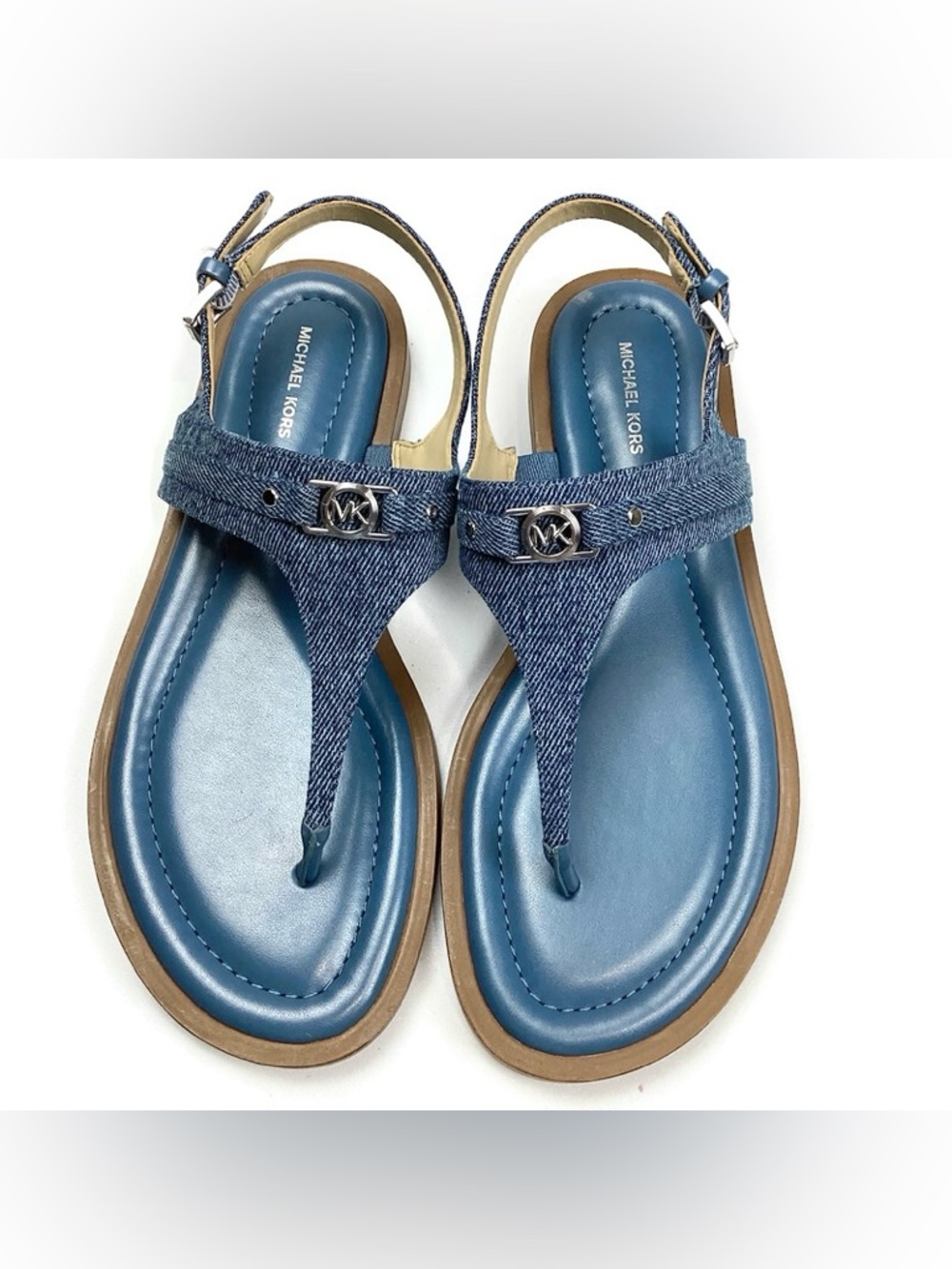 Michael Kors Mandy Logo Slingback Thong Sandals Sz 7.5 NWOT